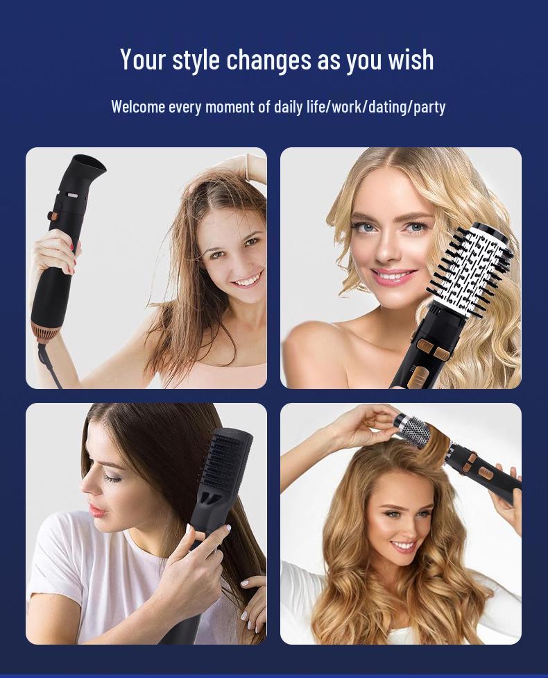 4-in-1 Automatic Rotating Hot Air Comb: Multi-Functional Curl and Straight Hair Dryer with Big Waves