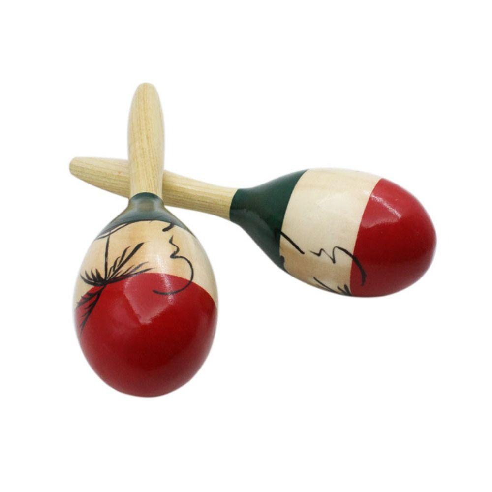 1Pair Wood Wooden Maracas Percussion Instruments Orff Instruments Durable Percussion Shakers