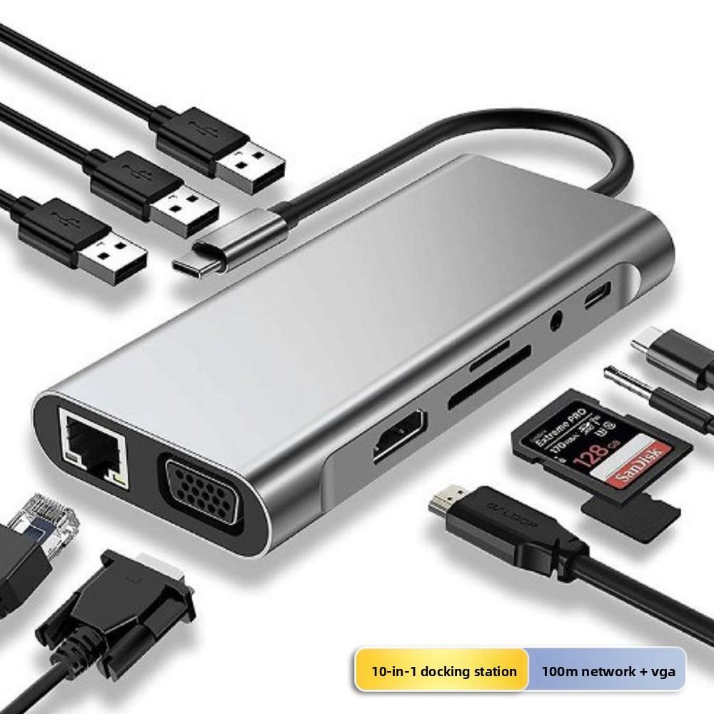 8-in-1 USB C Hub with Ethernet Port Multi Port Adapter Type C Dock for Laptop