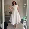 2025 Summer European & American Women's Round Neck Sleeveless Slimming Midi Dress