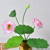 Artificial Lotus Flower with Single Stem and 7 Branches for Landscaping and Photography Props