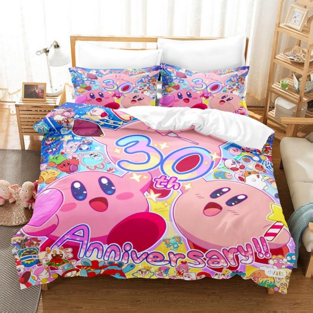 2026 Cartoon Roze Ster Kirby Bondgenoten Dekbedovertrek Kussensloop Beddengoed Set Volwassene Jongen Meisje Slaapkamer Decoratie Enkel Dubbel Groot Formaat