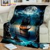 3D Pirate Ship Boat,Sailboat,Barque Blanket,Soft Throw Blanket for Home Bedroom Bed Sofa Picnic Travel Office Cover Blanket Kids