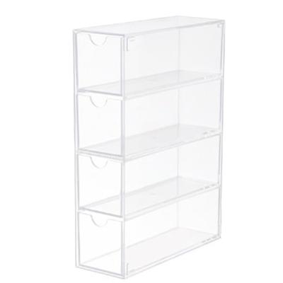 4 Lådor Förvaringsorganisator för Glasögon Genomskinlig Akryl Stapelbar Solglasögon Displayhållare