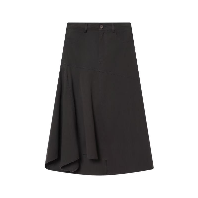 2026 Spring Fashion Versatile Asymmetrical Hem Midi Skirt - European & American Style L