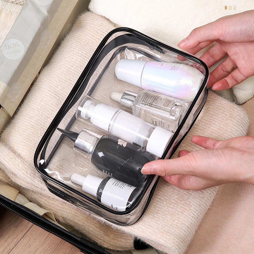 4Pcs Travel Makeup Organizer PVC Waterproof Cosmetic Toiletry Pouch Zipper Storage Bag