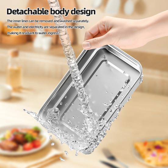 Heated Lunch Box 900ml Capacity Food Warmer Stainless Steel Hot Meal Lunch Container