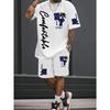 Summer New Men's Short-sleeved Set 3D Printed Casual and Fashionable Two-piece Outdoor Wear