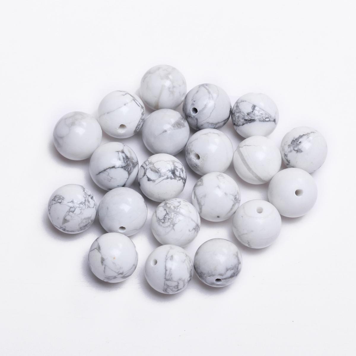 

Товары для вечеринок для изготовления ювелирных изделий Аксессуары из белого говлита Натуральные камни Бирюза 40-15 шт. Круглые бусины 4/6/8/10/12 мм Ожерелья Бусины навалом 10mm 20Pcs
