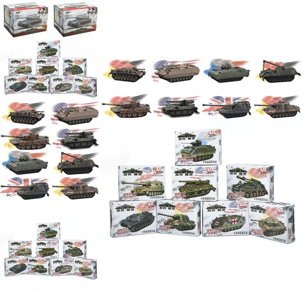 8pcs 172 4d Assemble Tank Heavy Weapons Armor Plastic Model Us  Germany Kits