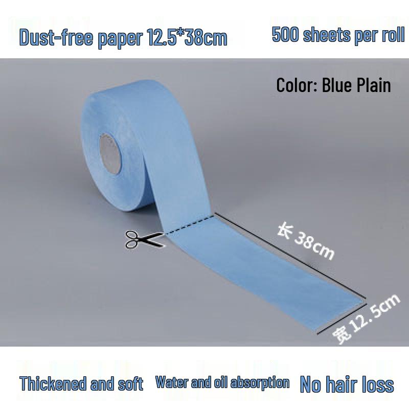 Industrial Dust-Free Oil-Absorbent Wiping Paper - Large Roll, Blue & White Non-Woven Fabric