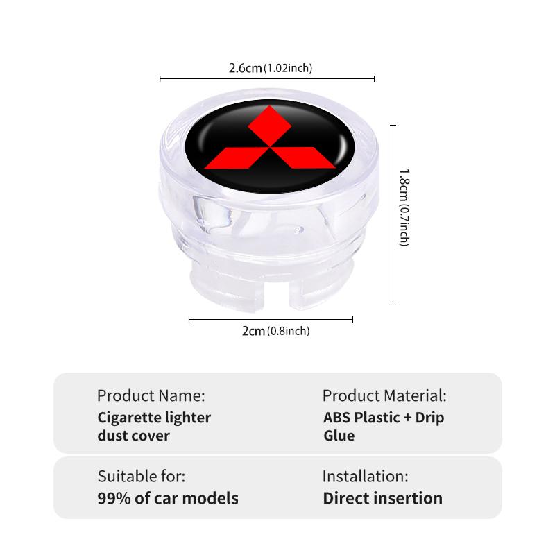 For Mitsubishi Car Drip Glue Cigarette Lighter Dust Cover Protective Covers Outlander Lancer L200 ASX Pajero Grandis Eclipse