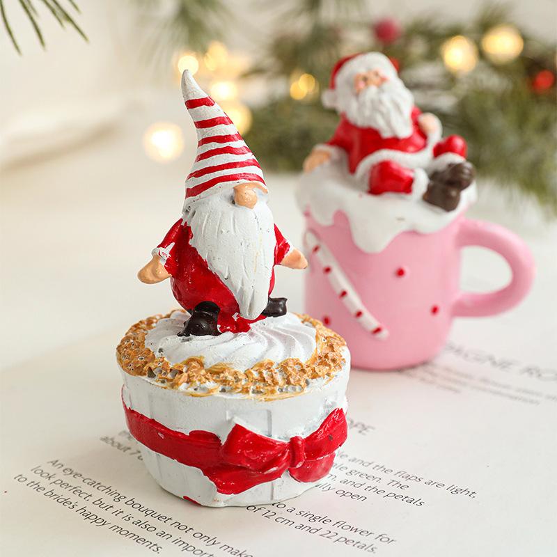 Resin Christmas Mug Desktop Ornament Cartoon Creative Santa Claus Christmas Decoration Creative Gift
