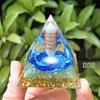 Green Aventurine Crystal Pyramid Ornament for Home and Office Decor