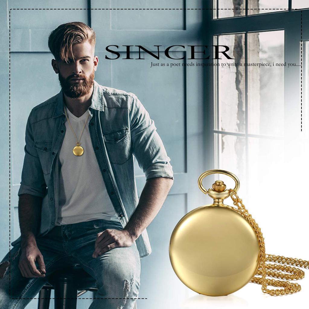 JEWELRYWE Pocket Watch Antique Analog Free Engraving Pendant Watch Pocket Watch Waterproof Antique Alloy Gold Coming of Age Ceremony Birthday