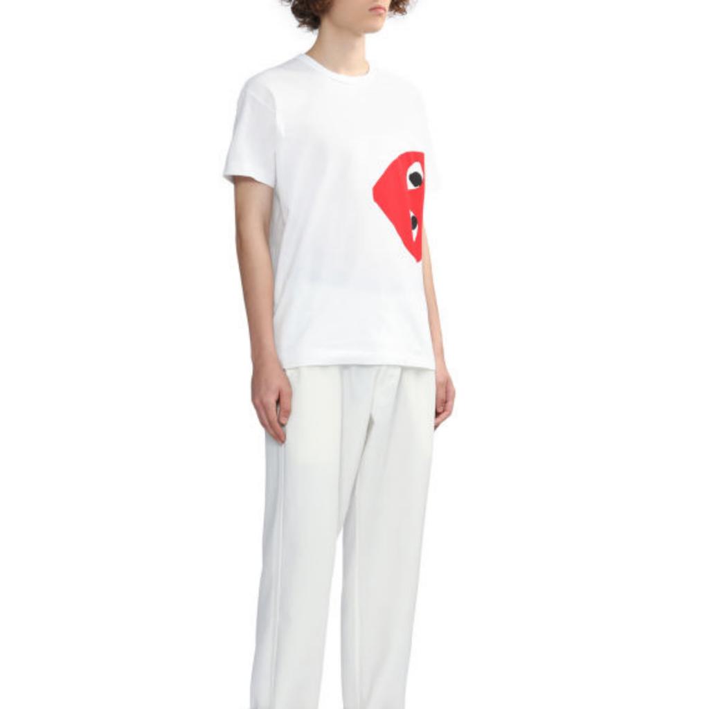 CDG Play T-Shirts Unisex White Crew Neck Moderate CPXTEAXT3450P