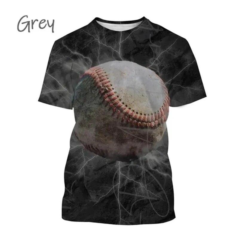 Hot Sale Baseball Pattern Printing Personality 3D T-shirt Sports Softball Unisex Harajuku Quick-drying Short-sleeved T Shirt Top