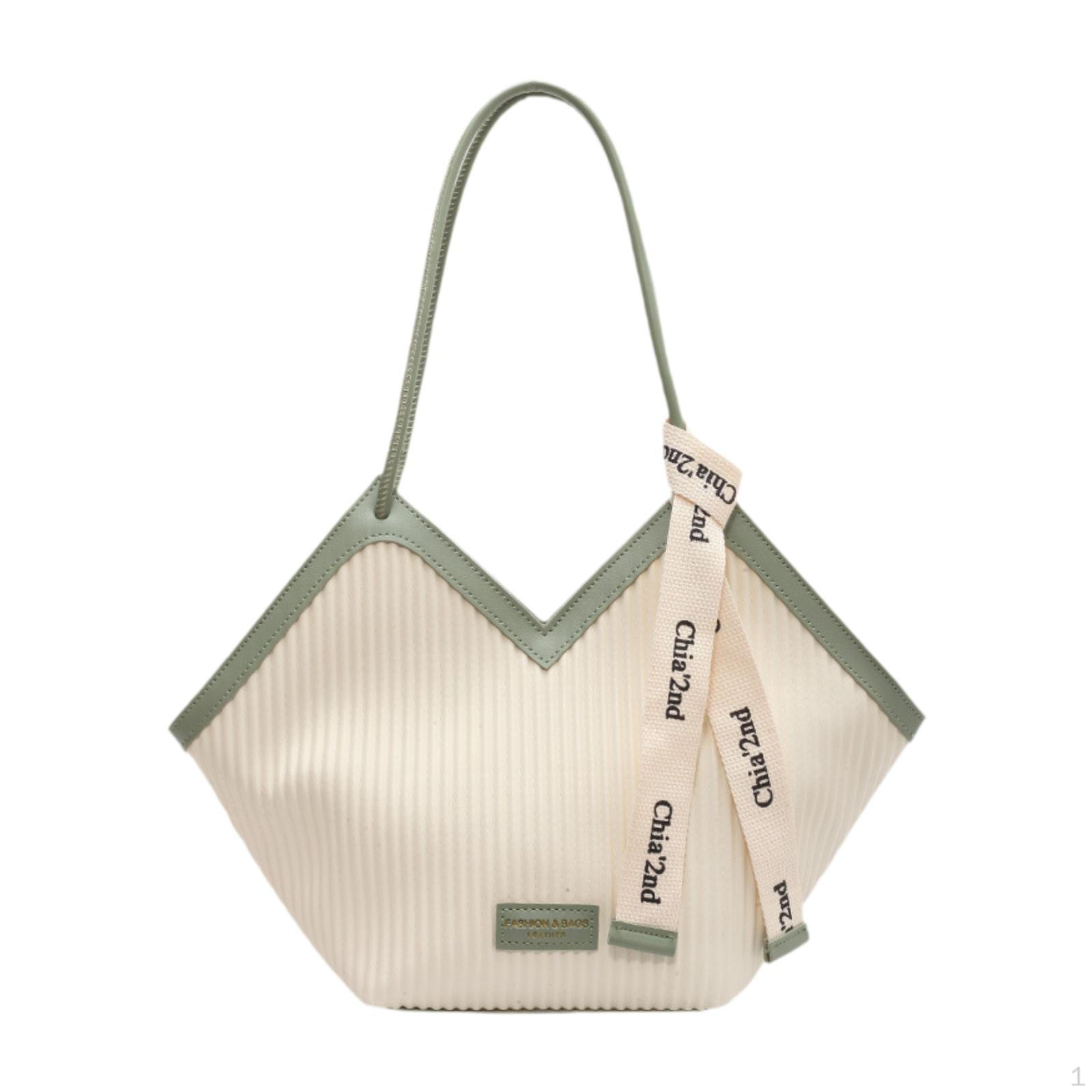 

Женская кожаная сумка-тоут для модных покупок, большая вместимость, застежка-молния, ручка через плечо зелёный