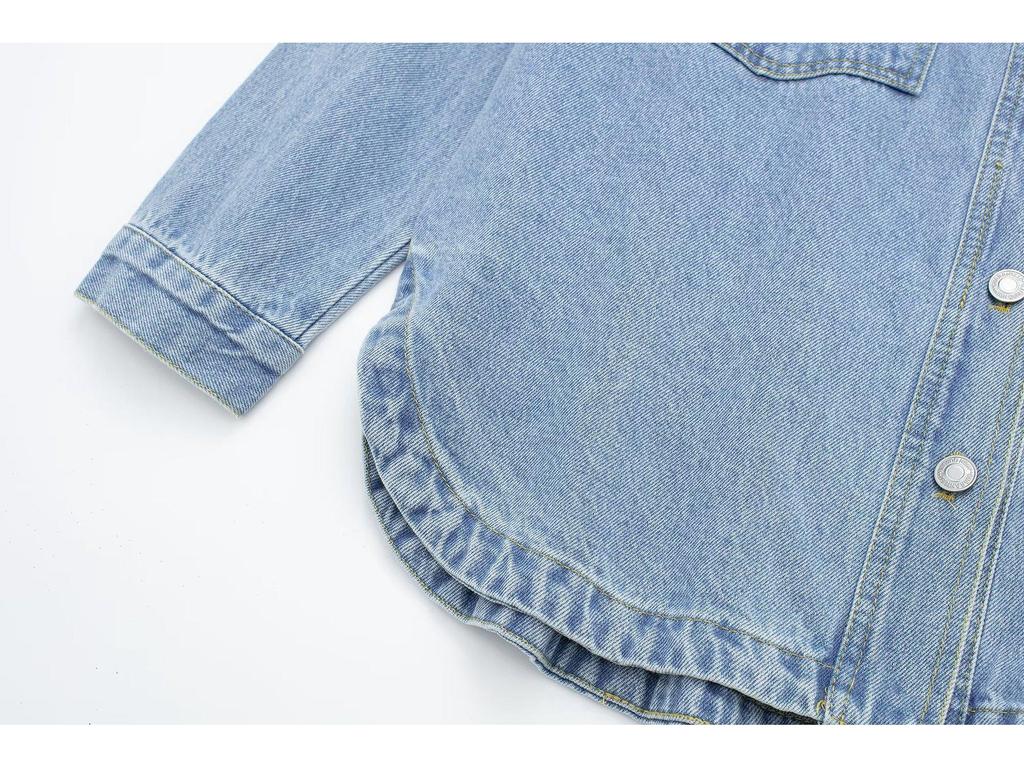 2025 Autumn European American Style Denim Shirt Jacket