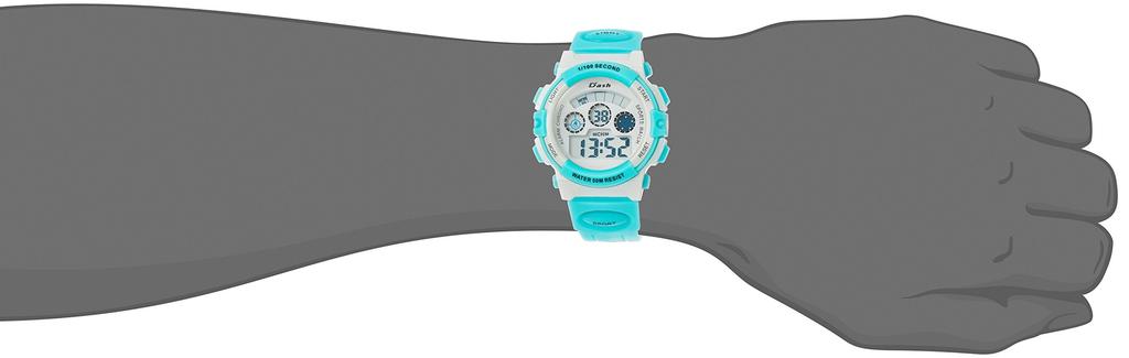 Arias Women's Digital Dash Watch, Waterproof, Multi-Function, Backlight, Urethane Strap, ADWW17099-05, Green