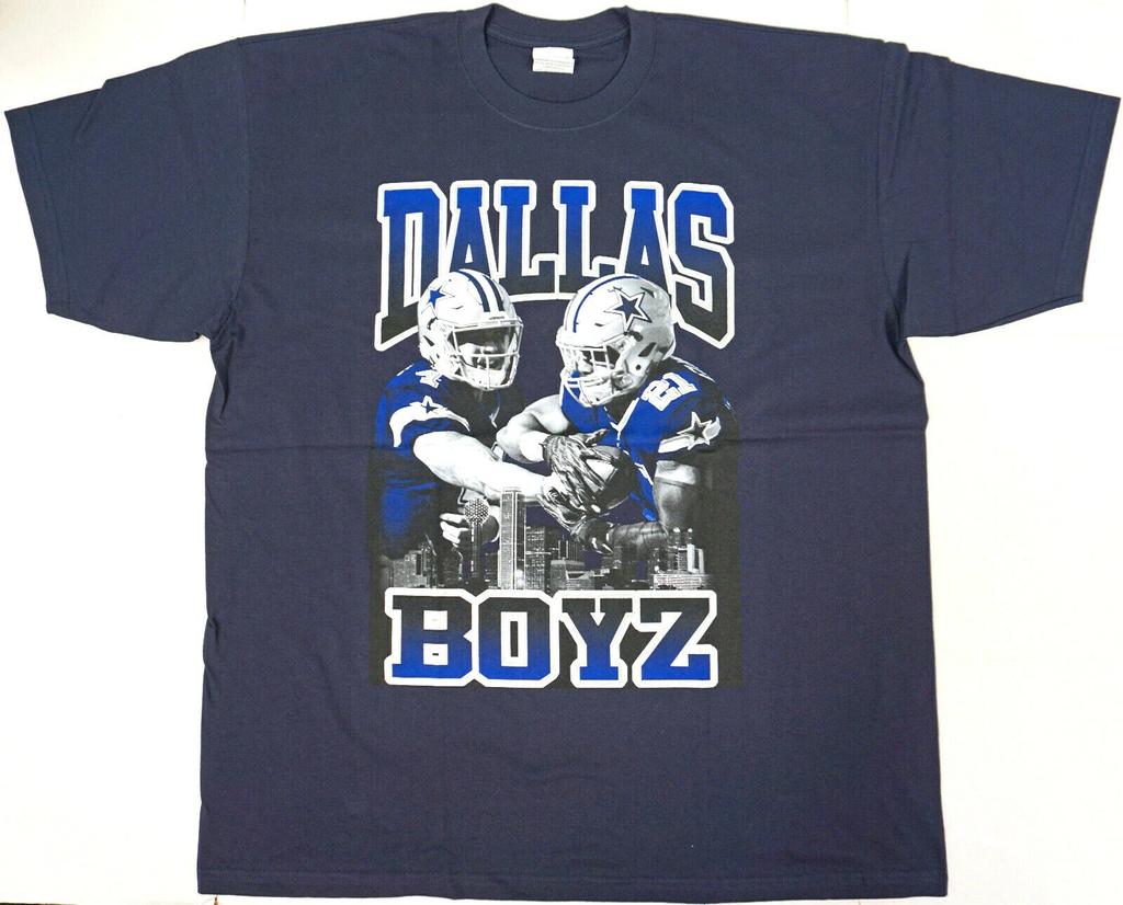 COWBOYS T-shirt Dallas Boyz Texas Football Dak Zeke Tee Men's 4XL Navy New
