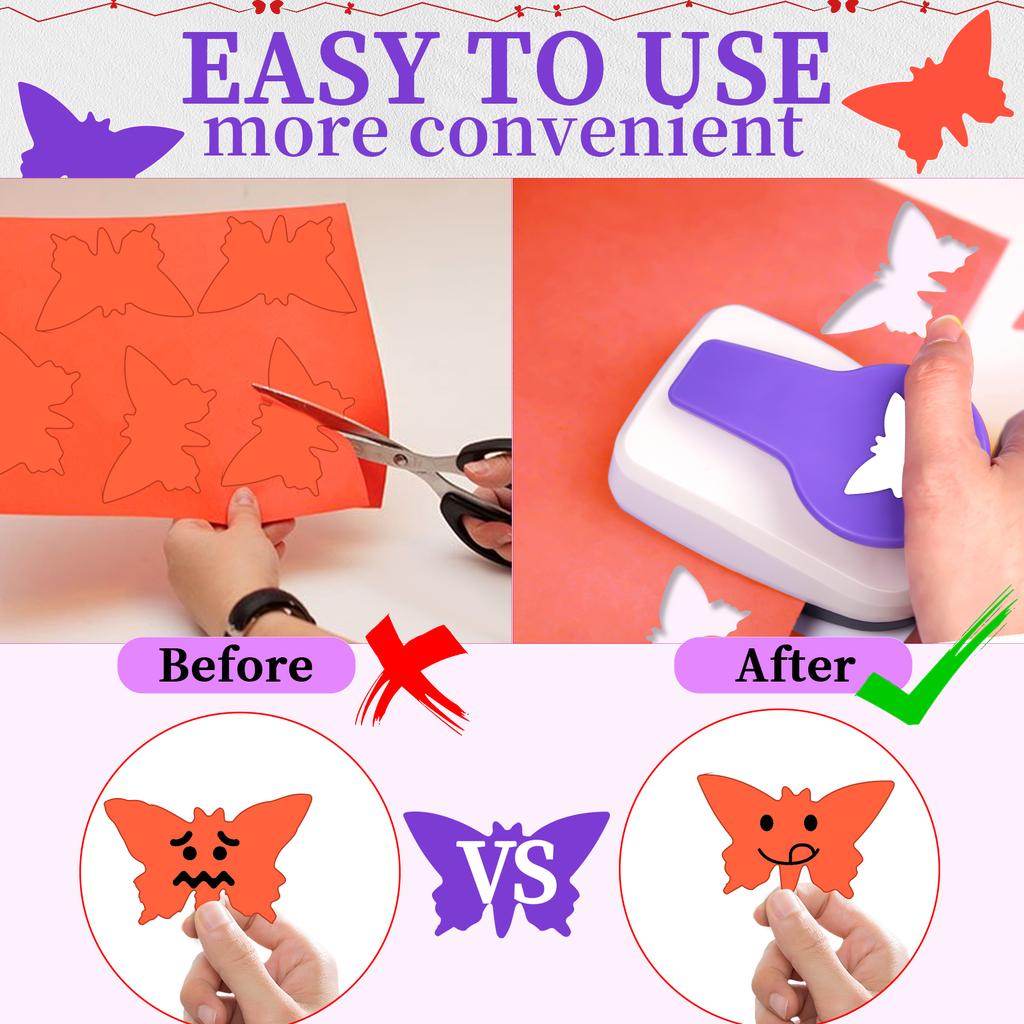 Paper Cutter for Crafts Hole Punch Puncher Punches Tool 50mm 2 Inch Butterfly Shapes Hole for Card Making Custom Scrapbooking