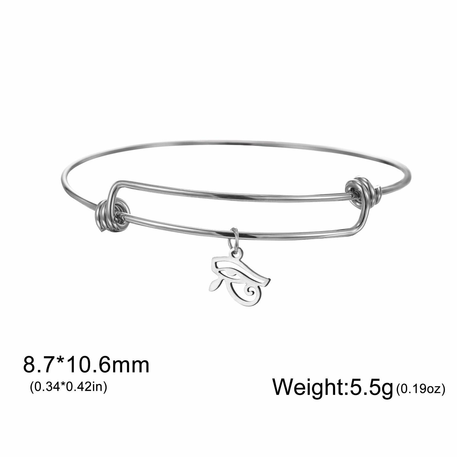 

Teamer The Eye Of Horus Ra Udjat Charm Bracelet Stainless Steel Gold Color Adjustable Bangle For Women Girls Amulet Jewelry Gift