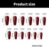 Press Long Pcs Ballerinas 24 On Nail Blue Gradient Flame False Nail Acrylic Nail Glossy Full Cover Stick On Nail