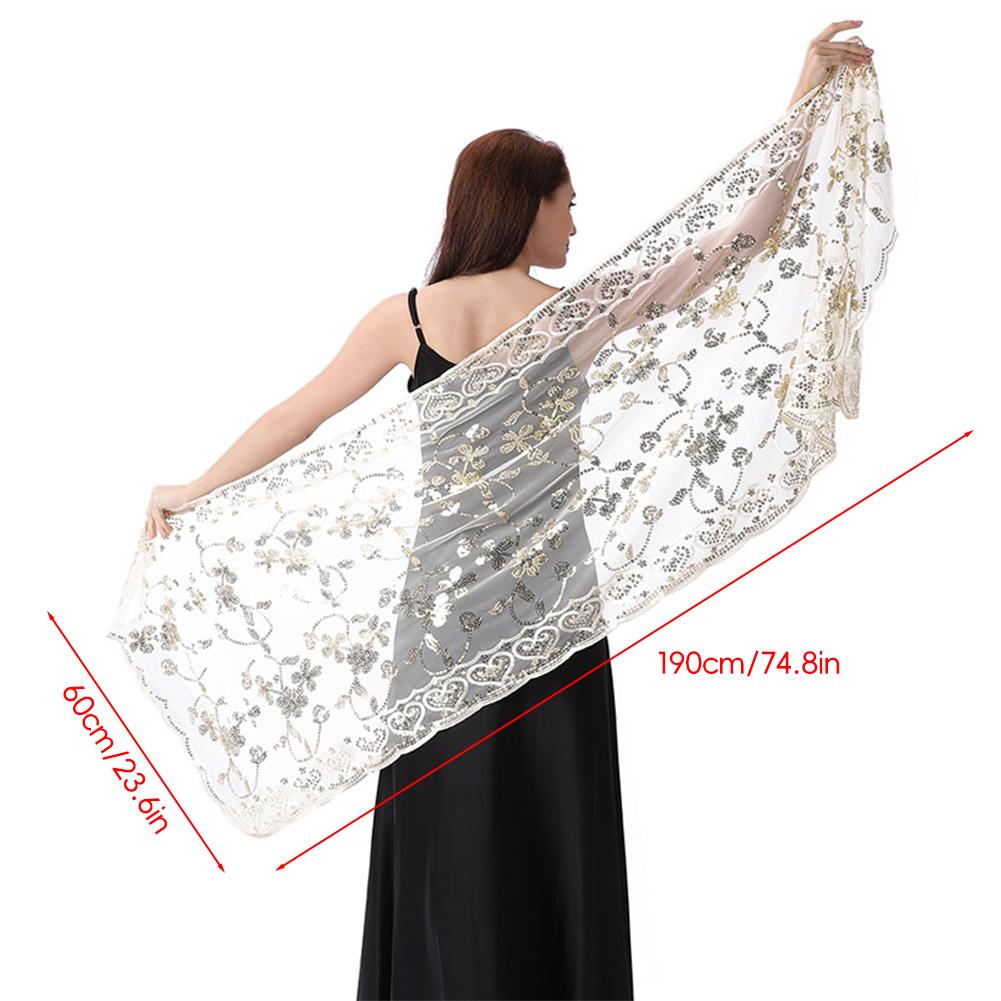 Șal cu paiete, eșarfă elegantă pentru hijab, acoperire pentru festivalurile de Ramadan, șal floral modest pentru femei, pentru modă, rochii de seară, decorațiuni de nuntă