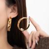 Leopard Print Geometric Round Earrings Autumn And Winter Temperament Stud Earrings Niche High-End Earrings Women