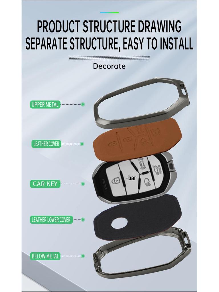 Originální kožené pouzdro na klíče pro SsangYong Korando/Rexton s kovovou přezkou