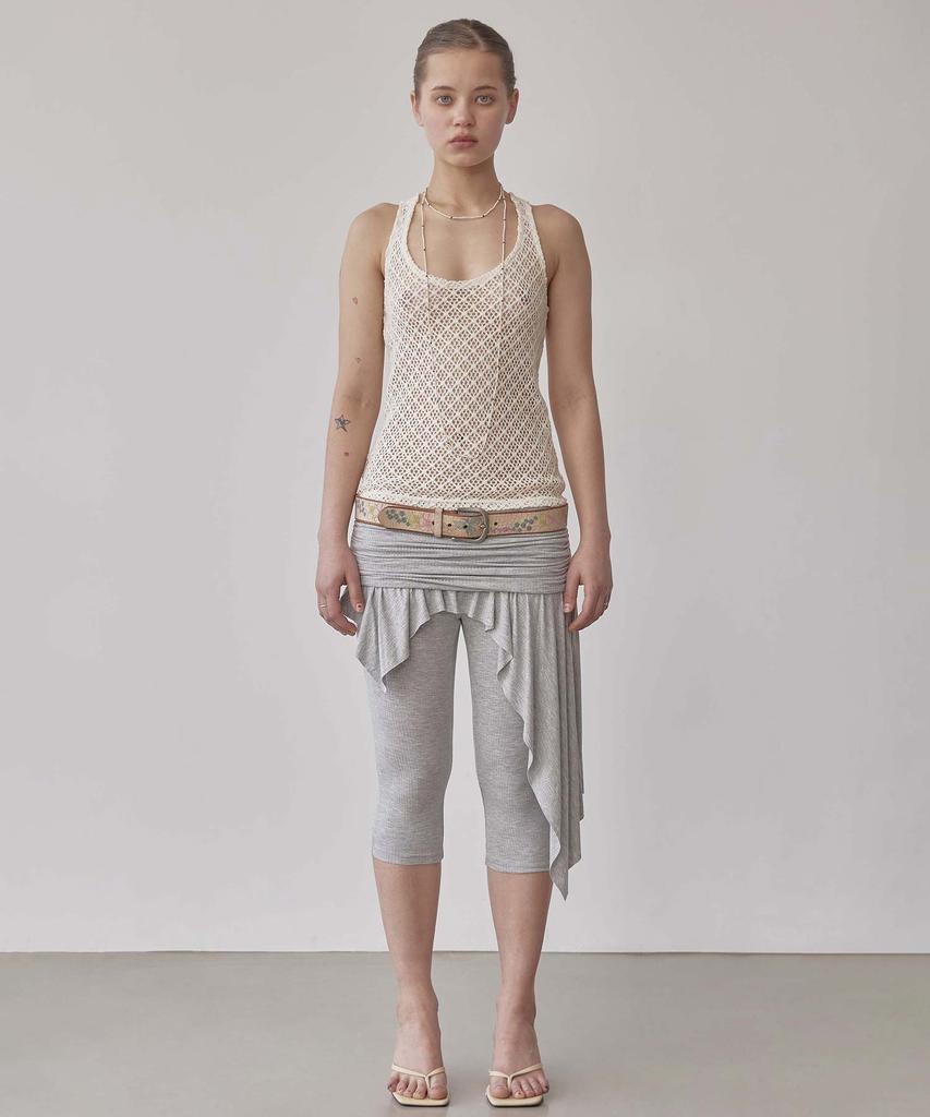 SCULPTOR Asymmetric Skirt Leggings Melange Gray