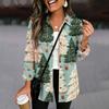 Women's Christmas Print Button Cardigan Long Sleeve Loose Fit Casual Shirt Top