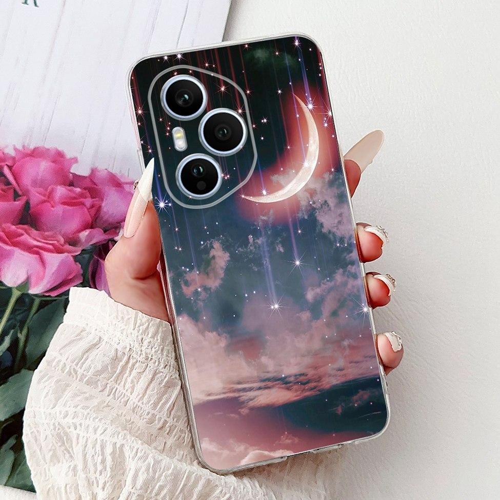 Clear For Honor 400 Pro Case DNP-NX9 Cute Cartoon Cat Fashion Flower Funny Painted Soft Bumper For Honor 400Pro Back Cover Funda