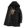 Winter Männer Plus Größe Wasserdicht Winddicht Mittel Langer Mantel Baumwolle Tasche Verdickt Schwarz Gold Mit Kapuze Baumwolle Jacke