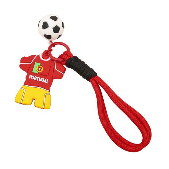 Keychain Pendant, Thick Braided Rope Mini Football Pendant, Soft Rubber Jersey Charm Key Holder, Argentina Brazil Germany Team Colors Fan Gift