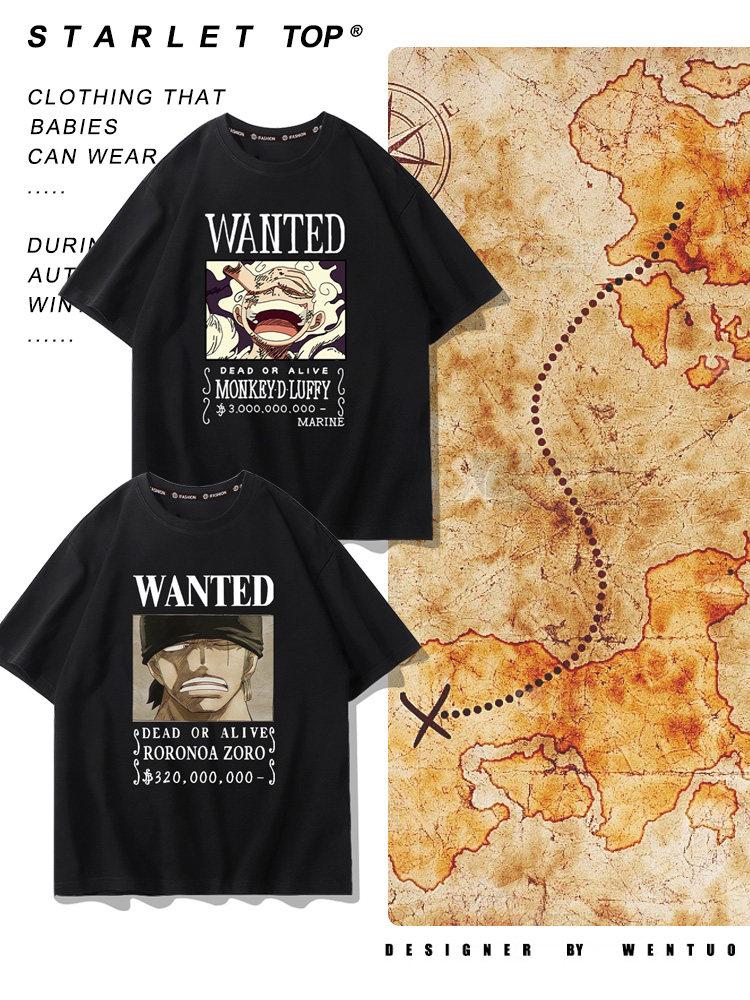 T-shirt Grafica One Piece Luffy ACE Anime Tee Uomo Moda Estiva 2026 Oversize Street Casual Y2K Top Abbigliamento Streetwear