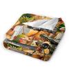 Italian Brainrot Funny AI Meme Blanket Cover Tung Sahur Flannel Throw Blanket Bed Portable Ultra-Soft Warm Multi-function Quilt