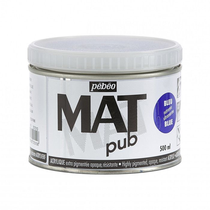 Acrylic Paint - Pébéo - Ultramarine Blue - 500ml - Matte Finish - Extra Fine blu