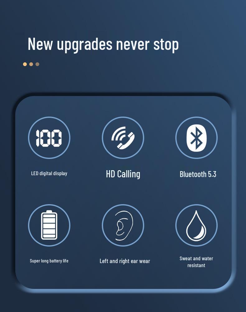 X6 Drahtloses Bluetooth-Headset: In-Ear, Ohrbügel, ENC-Geräuschunterdrückung, Bluetooth 5.3 zum Fahren