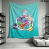 Slime Rancher Wall Tapestry Aesthetic Wall Hanging Printed Fabric Blanket Decorative Tapestries for Bedroom Living Room Home Decor