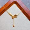 Exquisite Gold Dragon Scale Star Tassel Necklace - Women's Light Luxury Clavicle Chain