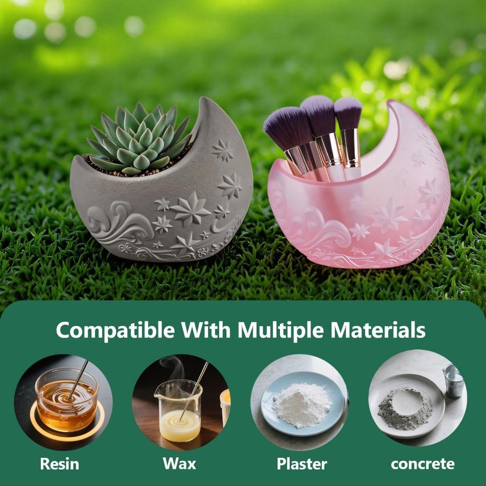 New Moon Shape Aromatherapy Candle Mold 3D Reusable Plaster Mold Handmade Silicone Scented Candle Mold Home Decor