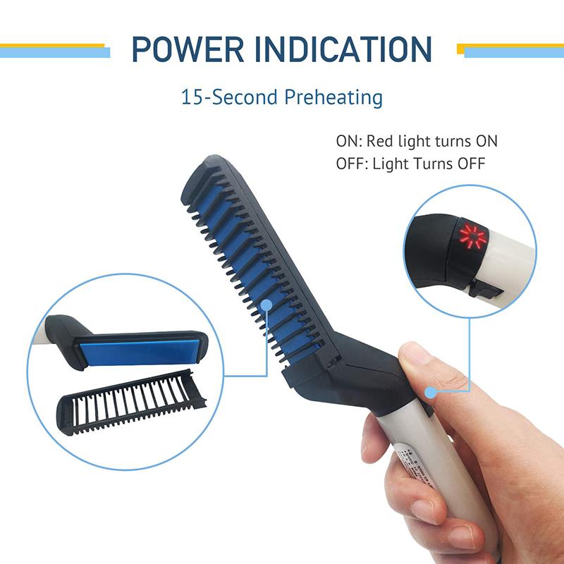 Multifunctional Electric Hair Comb Brush Beard Straightener Beard Straightening Comb Straight Hair Curler Styling Tools for Men