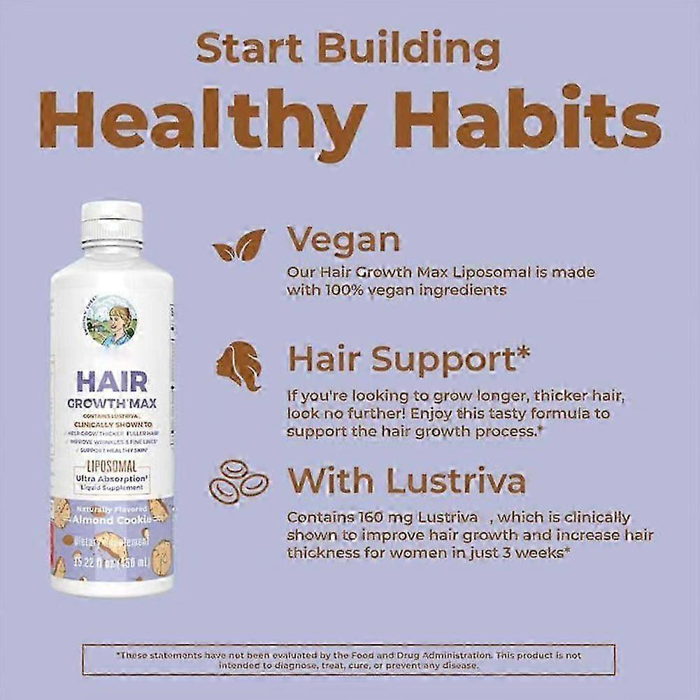 1/2/3x 2025NEW Mary Ruths Womens Hair Growth MAX Lipsomal With Lustriva (15.22 Fl Oz.)