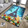 Parisian Eiffel Tower Romance Office Rug Chair Mat, Entryway Carpet, Suitable for Front Door, Bedroom, Living Room, Desk, Holiday Gift