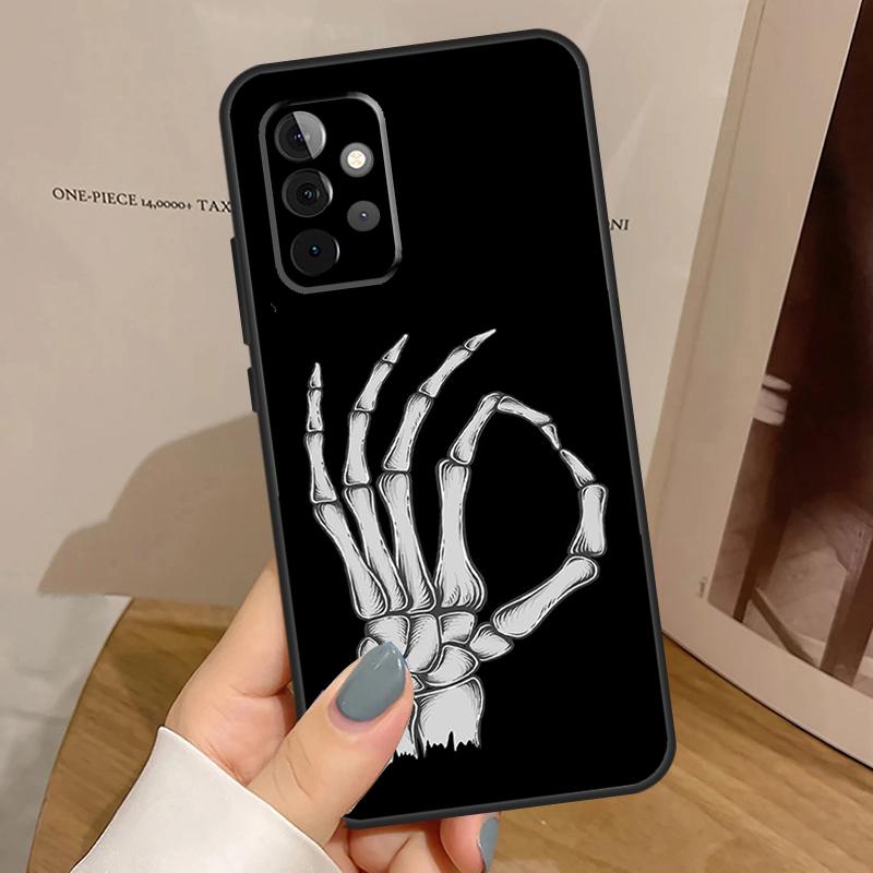 Skeleton Middle Finger Case For Samsung Galaxy A56 A36 A16 A06 A13 A33 A53 A52 A32 A12 A54 A34 A14 A35 A55 A17 A15