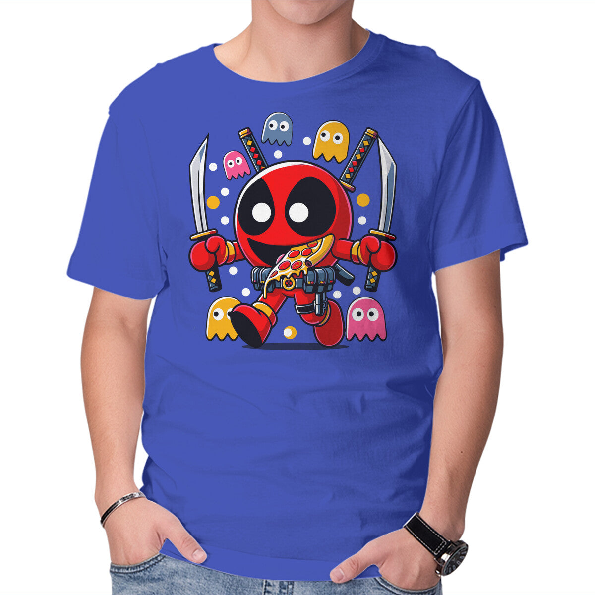 Unisex Crew Neck T-Shirt Mr DP Graphic Short Sleeve Casual Tee L