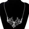 Women Retro Statement Alloy Hollow Deer Head Pendant Insects Necklace Gift