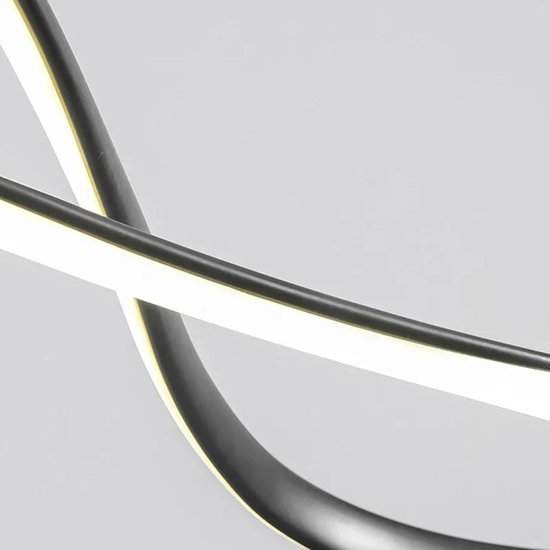 Nordic LED Pendant Lamp for Living Dining Room Home Decor Aluminum Hanging Chandeliers Lighting Black AC 110V 220V Suspension